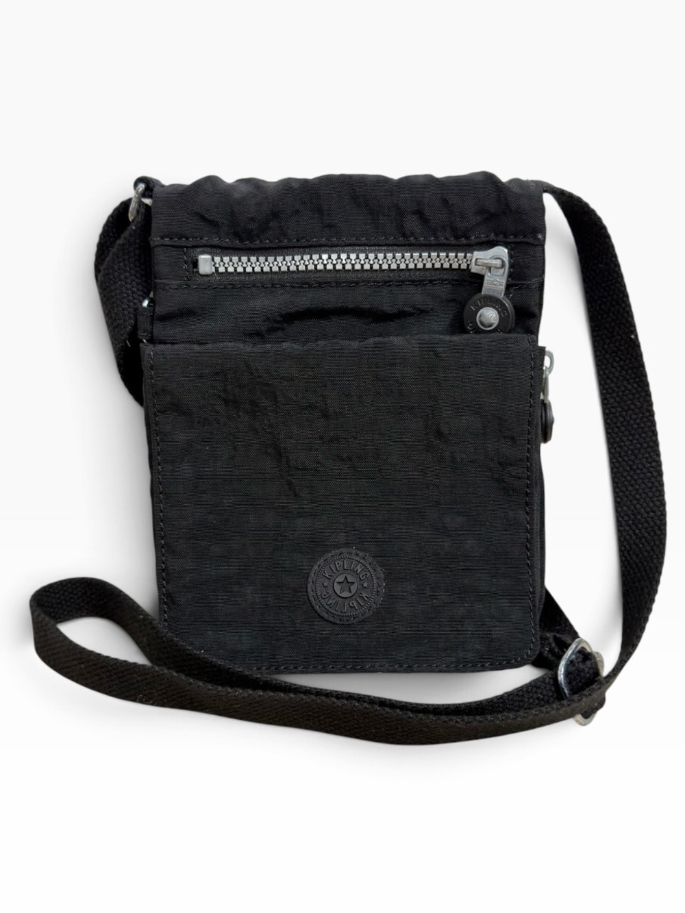 Kipling New Eldorado Black Nylon Crossbody Shoulder Bag Multi Pocket Adjustable